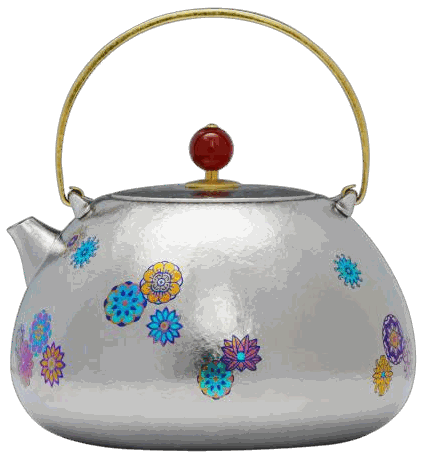 观山钛提梁壶（皮球花款）